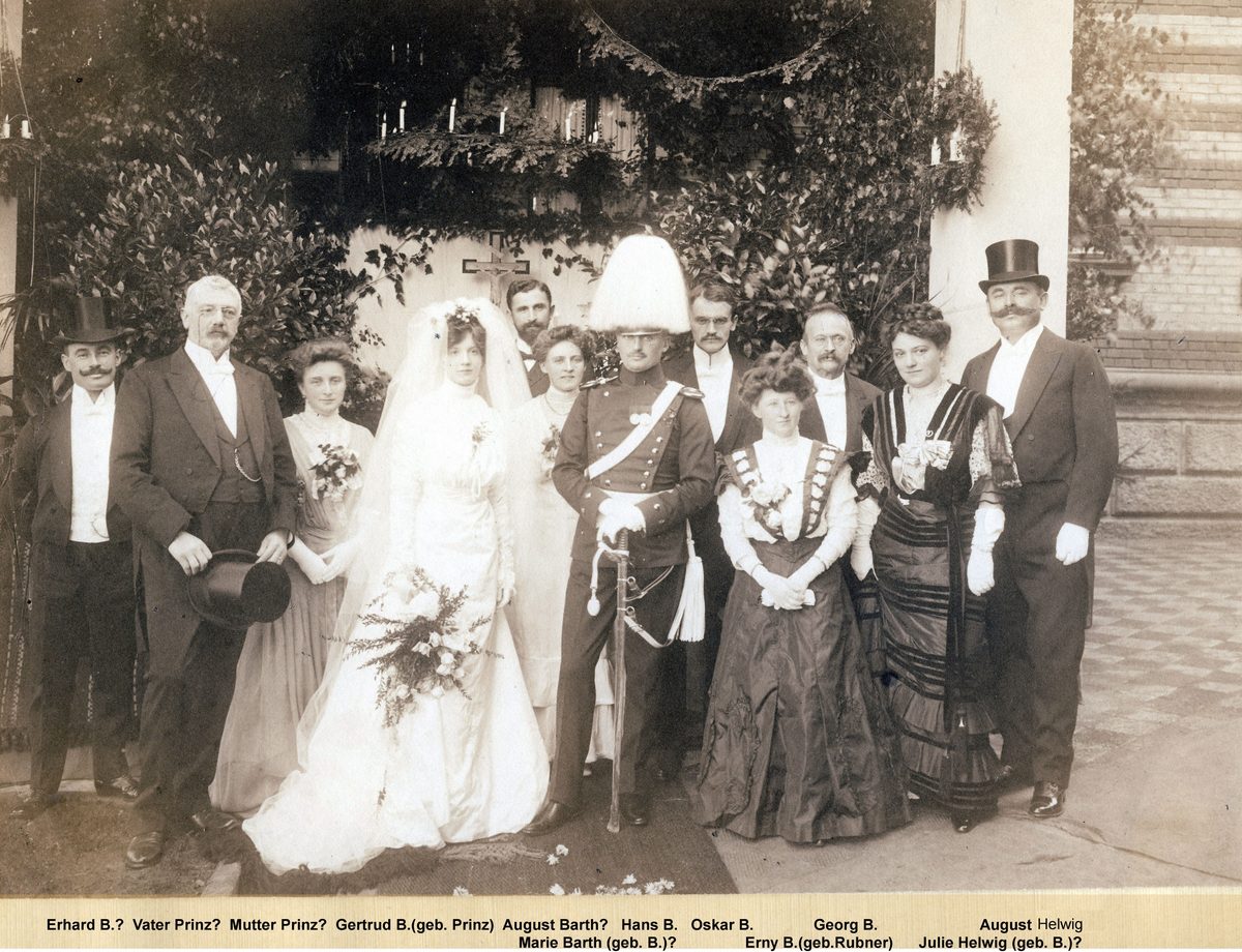 17.9.1908 Heirat Sohn Hans (33 Jahre) mit Gertrud Prinz