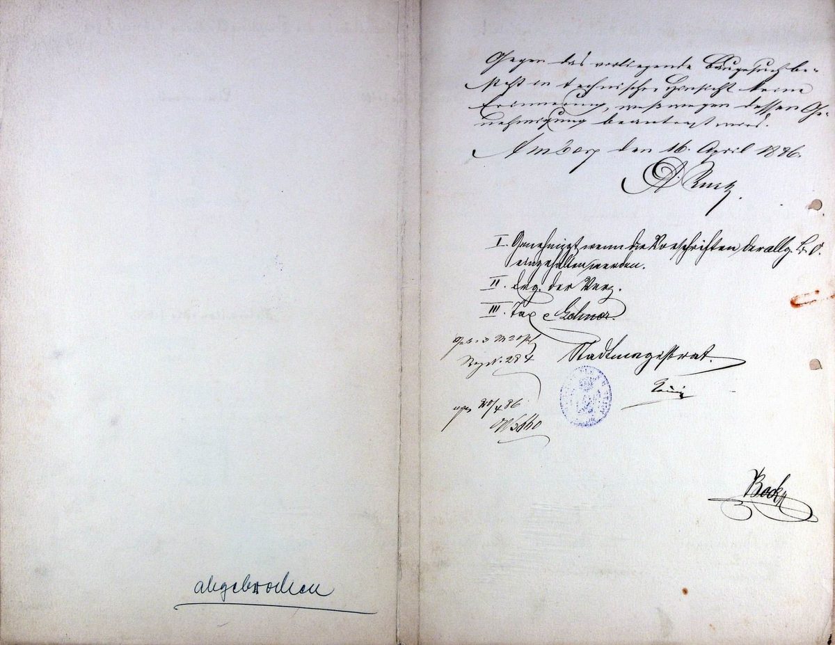 1886 Bauantrag zur Erweiterung der Nebengebäude
