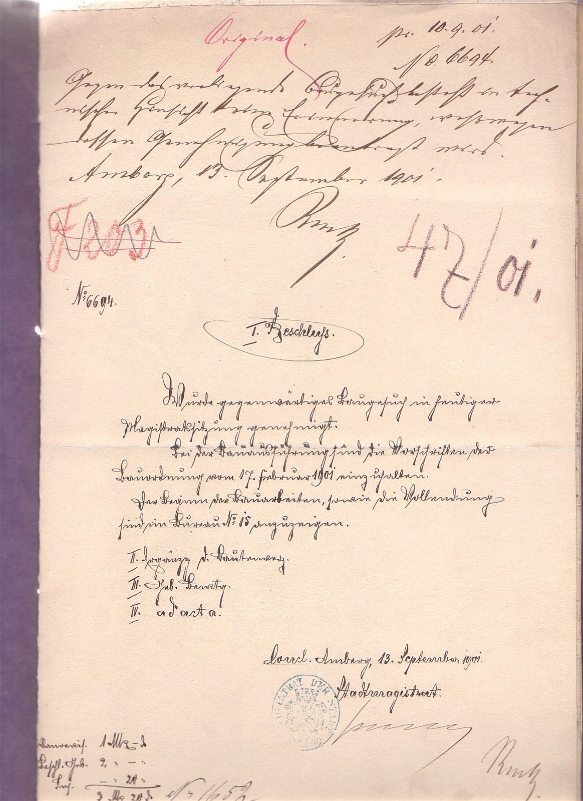 1901 Bauantrag Aussichtsturm
