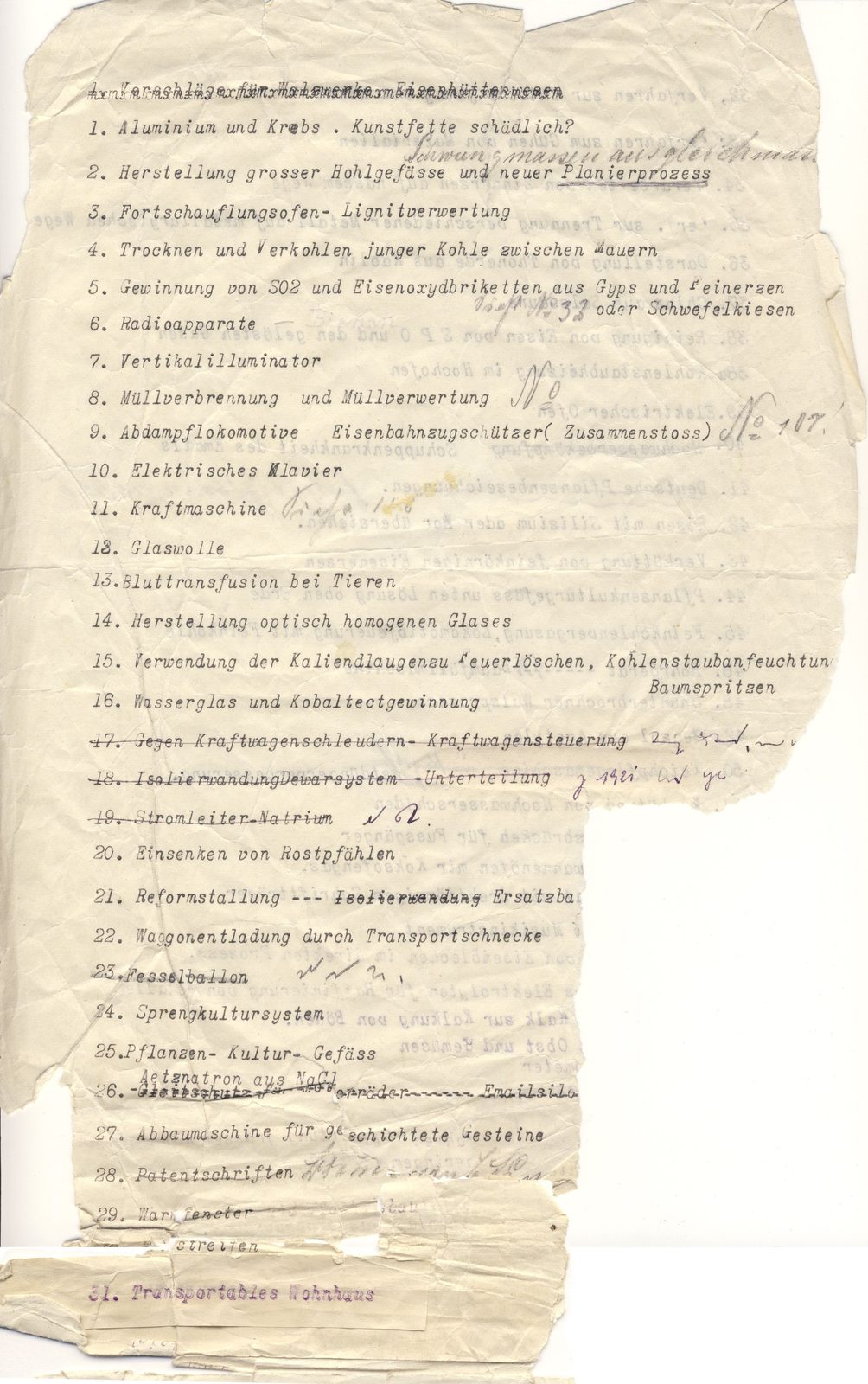 Auflistung