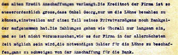 Ausschnitt aus Brief Hans Baumann an Grossvater Fentsch 16.11.1927