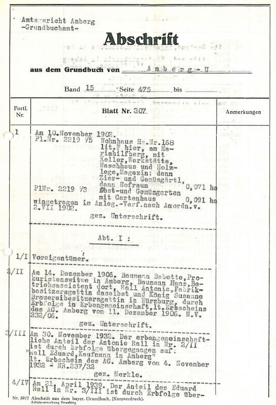 Grundbuchauszug ab 1902