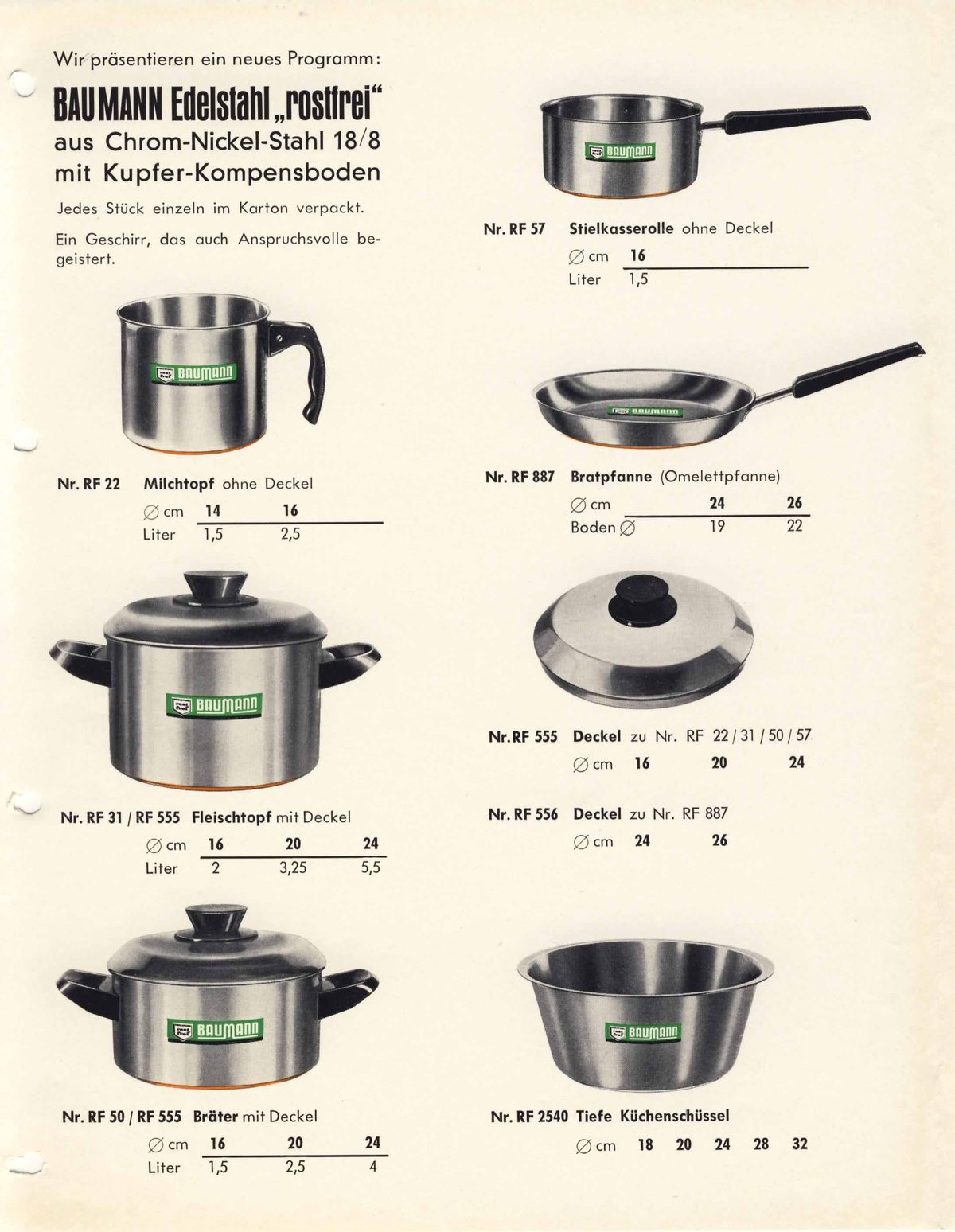 Zukauf von Edelstahlgeschirr